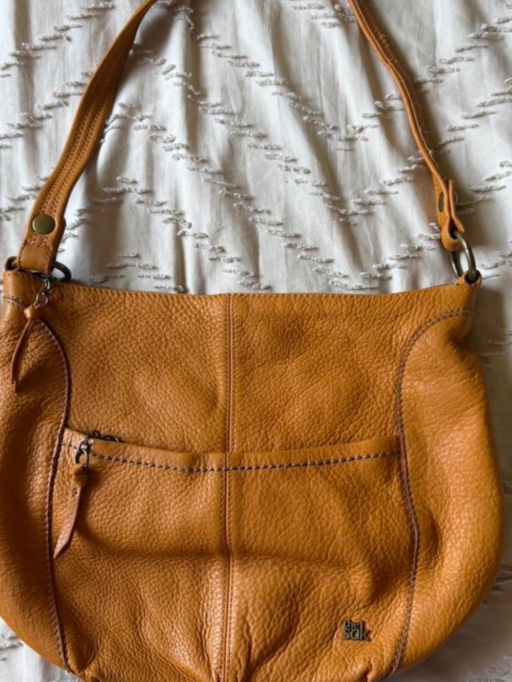 The Sak Real Leather Shoulder Orange Bag